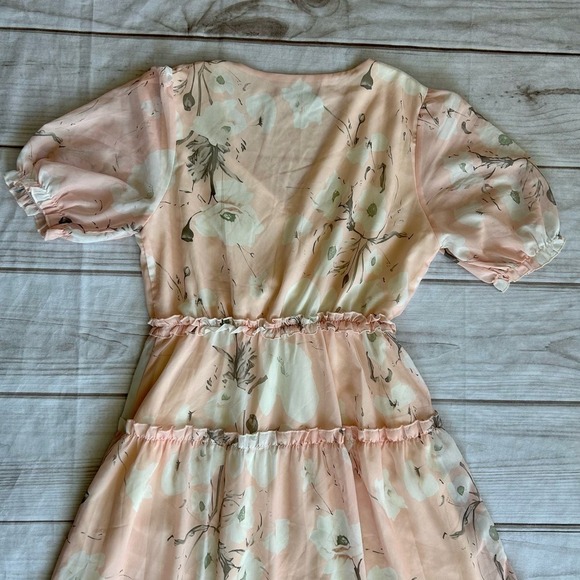 Simplee chiffon maxi floral tiered skirt long summer Bohemian Cottagecore M‌ - Picture 11 of 13